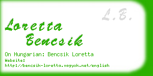 loretta bencsik business card